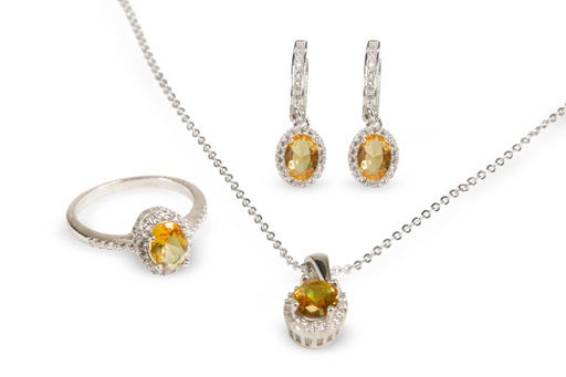 [VLUX.01.17] JUEGO DE PLATA Y SULTANITA SUNLIT OVAL